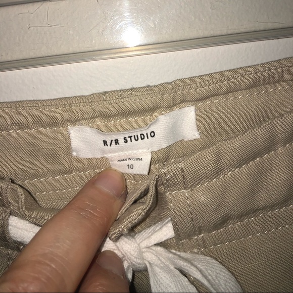 R/R Studio Robert Rodriguez Peplum Drawstring Pants Linen Blend Size 10 - Picture 5 of 8